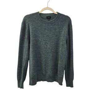 J. Crew 100% Cotton Heathered Green Crewneck Sweater Size Small